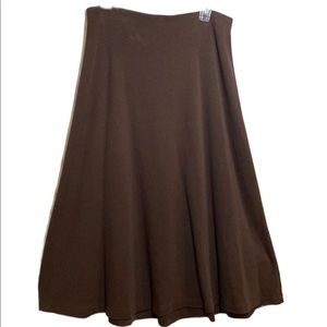 Land’s End | Knit skirt with smooth stretchy waistband, brown, M